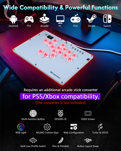 Controlador Arcade Guilekeys Gk-16 Leverless Ps4/ps3/pc/swit