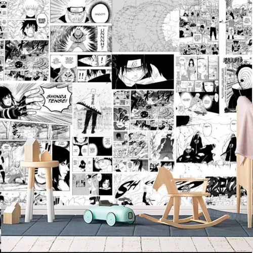 Papel de Parede Adesivo Autocolante Mangá Anime Naruto Akatsuki Quarto 1m x  50cm - Desconto no Preço