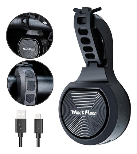 Timbre Bicicleta Claxon 1 Electrico Ajustable Recargable Usb