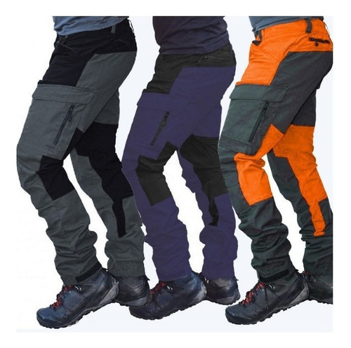 Pantalones De Trabajo De Los Nuevos Hombres Color Block