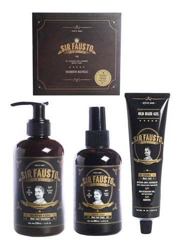 Sir Fausto Kit Magistral Anti Caida Shampoo + Tonico + Gel 