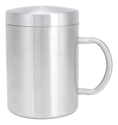 Taza De Acero Inoxidable Con Asa Y Tapa De Doble Capa