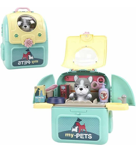 Juguete Kit Mascota Set Veterinaria Cuidado Maleta Maletín