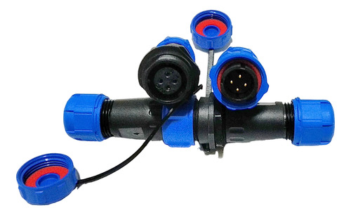 100x Conector 4 Vias Pinos Contatos Sp13 Plugue Ip68 Docking