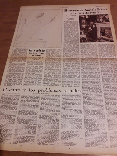 Diario La Nación Calcuta Anatole France Pan Ku 04/07 1965