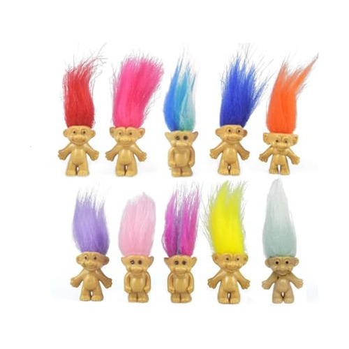 10pcs Muñecas Mini Troll, Pvc Vintage Trolls Lucky Doll Mini