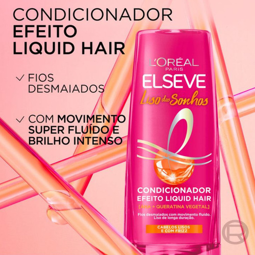 Kit Elseve Liso Dos Sonhos 400ml Shampoo/condicionador/serum