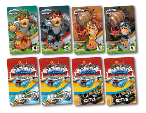 4 Tarjetas Nfc Bowser Donkey Kong Skylanders Superchargers