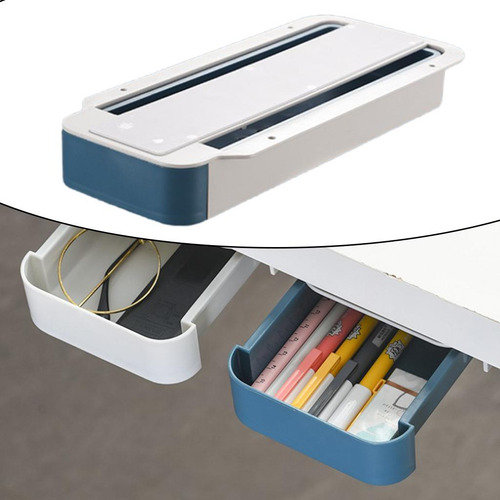 Bandeja De Lápiz Cajón Auto-stick Debajo De Azul