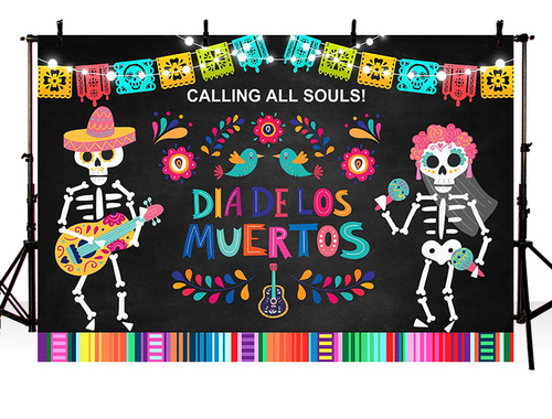 Fondo De Calavera De Dibujos Animados Del Día De Muertos