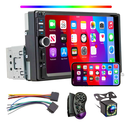 Autoestéreo Land Cast 1din Pantalla Táctil Mirrorlink Cámara