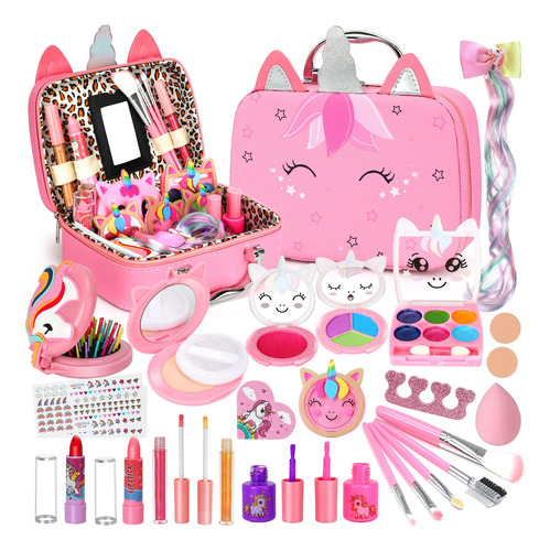 Kit De Maquillaje Lavable Para Niños Y Niñas Regalo Real P