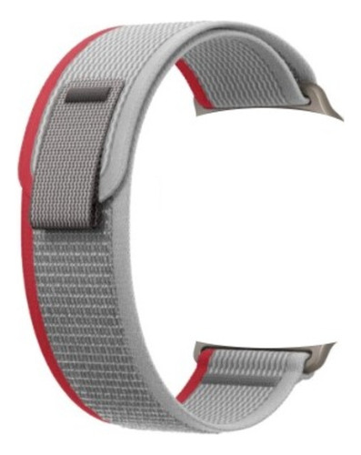 Pulseira Nylon Loop Trail Para Smartwatch W29 Pro 42 A 49mm Cor Vermelho/cinza 42 Ao 49mm