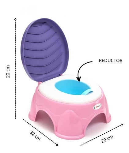 Pelela Niños Bebe Infantil 3 En 1 Reductor De Inodoro Love Color Rosa