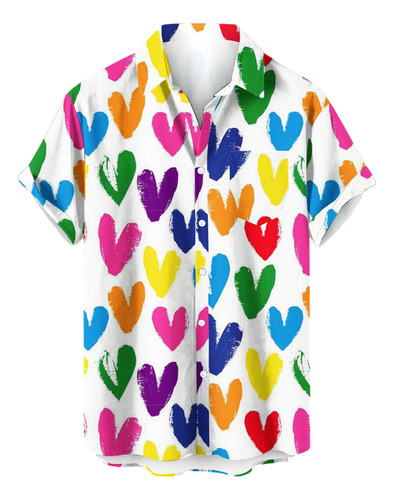 Camisa Con Bolsillo Estampada Para El Día De San Valentín Pa