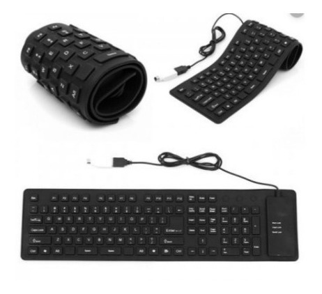 Teclado Flexible Usb Portatil Plegable Resistente Polvo Agua