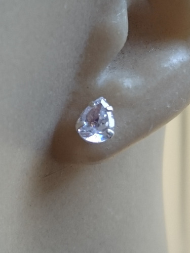 Imagem 2 de 6 de Brincos Gota 7mm Em Zircônia Prata 925