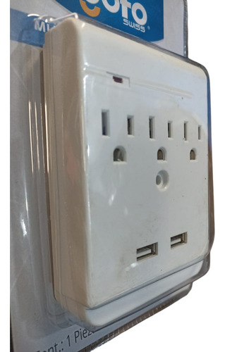 2 Pzs Multicontacto Triple 2 Entradas Usb Y Supresor D/picos