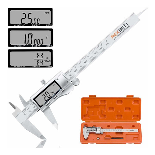 Rexbeti Calibre Digital De 6 Pulgadas, Herramienta De Medici