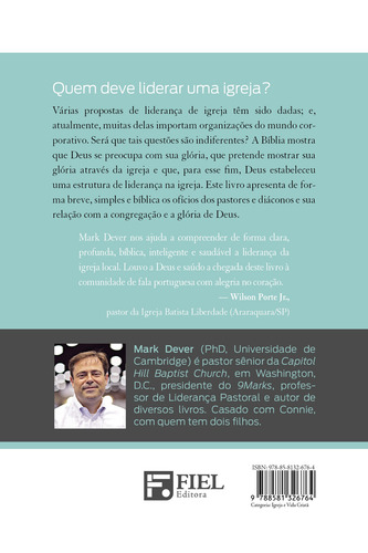 Entendendo a Liderança da Igreja, de Dever, Mark. Editorial Missão Evangélica Literária, capa mole em português, 2019