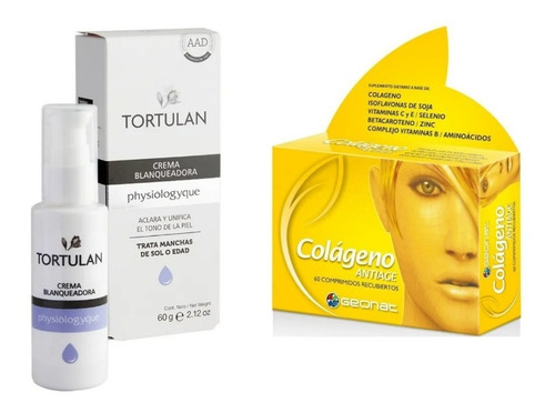 Crema Facial Blanquea Tortulan + Colágeno Antiedad Arrugas