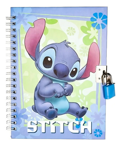 Diario Com Cadeado 13x18 48 Folhas Stitch Vmp