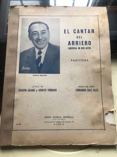 El Cantar Del Arriero Fernando Diaz Giles   Partitura