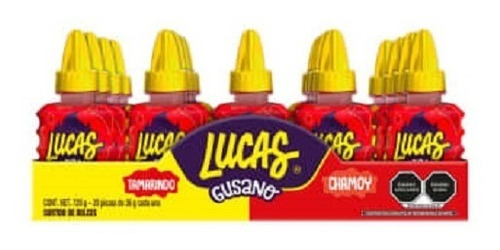 Dulce Líquid Lucas Gusano Chamoy Tamarindo 20pzs  Kosher