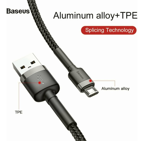 Baseus Cafule Cable Micro 2.4a 1m Gris