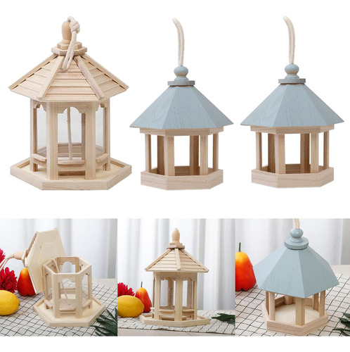 3 Piezas De Colgante Gazebo Comedero Para Pájaros Jardín