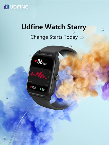 Smartwatch Reloj Udfine Starry Alexa Llamadas Spo2 Natacion Negro