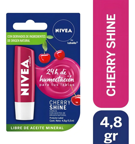 Bálsamo Labial Nivea Cherry Shine 4,8gr