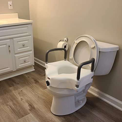 Carex Asiento Elevado Para Inodoro Con Brazos De 4,5 Pulgada
