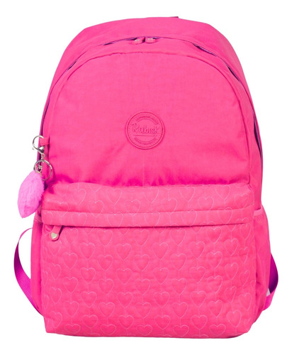 Mochila Basic Colors Crinkle Impermeável Rabisk Juvenil Cor Rosa Desenho Do Tecido Rabisk Colors