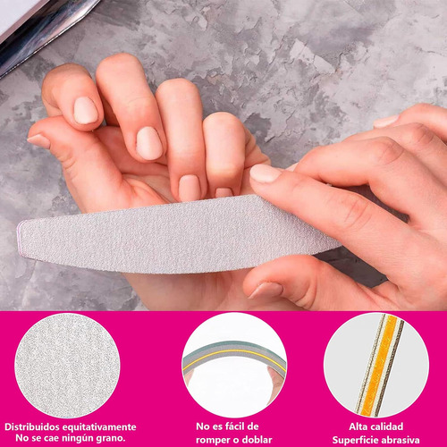 Limas De Bloque De Uñas Lavables, 6 Piezas Doble Cara Lima