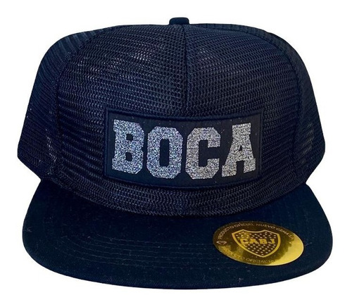 Gorra Visera Plana C/glitter Boca Juniors Bj703c Lic Oficial