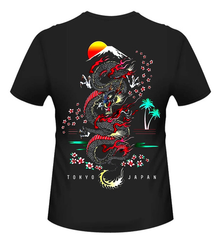 Remera Estampada Diseños Orientalismo Dragon Japon Tokio