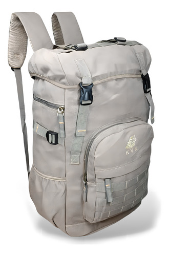 Mochila Tática Militar Wlxy 50l - Sistema Molle, Resistente, Espaçosa, Compartimento Notebook, Cinto Peitoral E Abdominal, Bolsos Com Zíper - Ideal Para Aventuras E Viagens Longas Bege