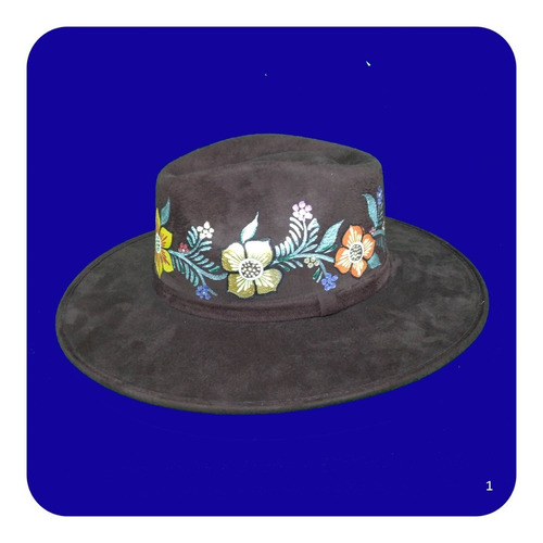 Imagen 4 de 5 de Elegante Sombrero Artesanal De Gamuza Pintado Mediano 1