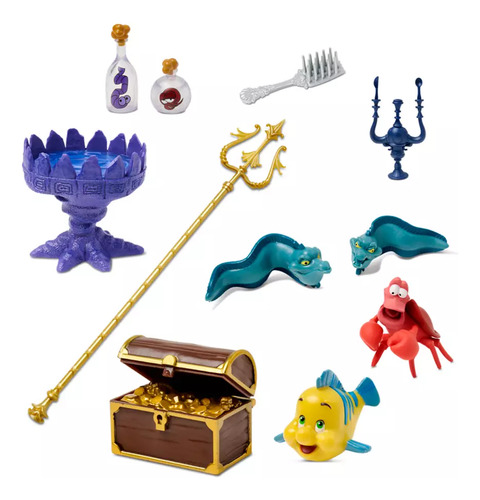 Ariel La Sirenita Tritón Y Ursula Set Deluxe Disney Store