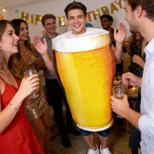 Disfraz De Cerveza Unisex – Mono Divertido De Vaso De Cerveza Bávaro Para Hombre Y Mujer – Ideal Para Oktoberfest Y Cosplay (Color Amarillo)