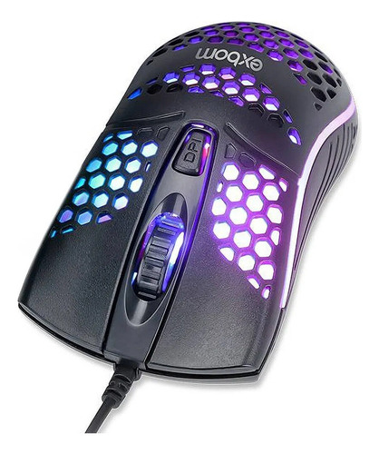 Mouse Gamer Óptico Ultraleve Colmeia Com Led Rgb