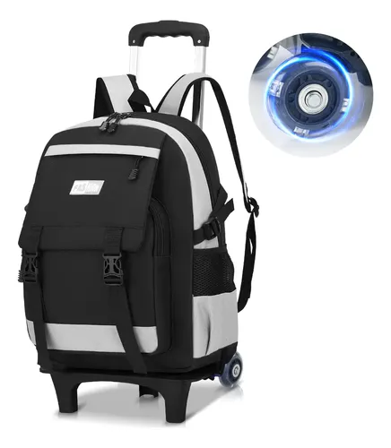 Carrito Plegable Con Ruedas Para Mochila Escolar | Carro Multifuncional De 6 Ruedas Para Viajes, Equipaje Y Mascotas | Alivio De Espalda Para Niños