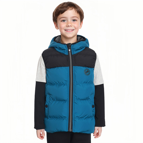 Parka Niño Full Zipper Azul Petroleo Fashion's Park