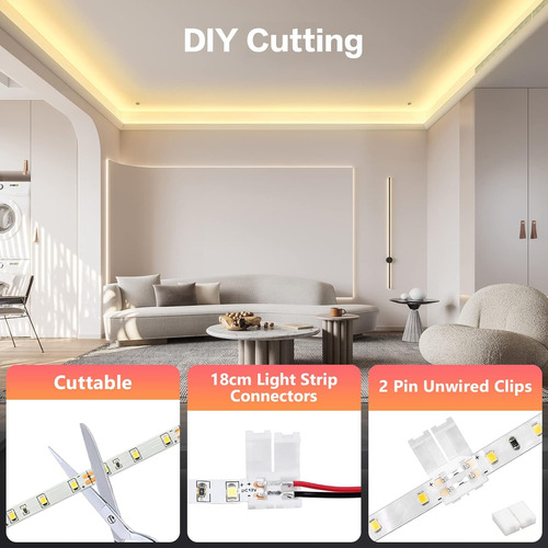 Tira De Luces Led De Color Blanco Cálido, Tira De Luz Led De