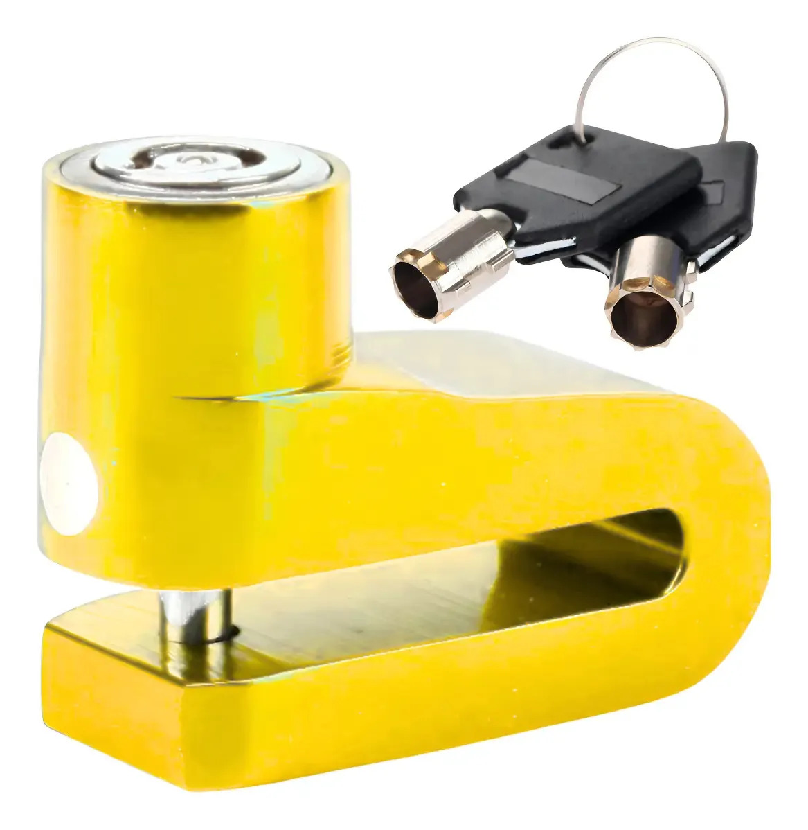 Trava Tranca Moto Cadeado De Disco Universal Antifurto Amarelo