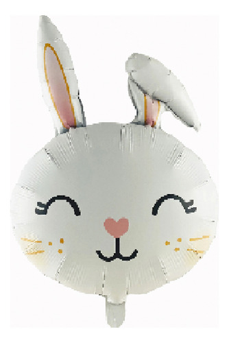 Balão Cabeça De Coelho Páscoa Inflável Metalizado 74cm Cor Liso