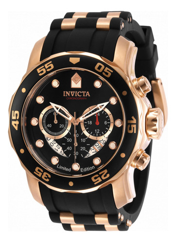 Reloj Para Hombres Invicta Pro Diver 30825 Negro, Oro Rosa