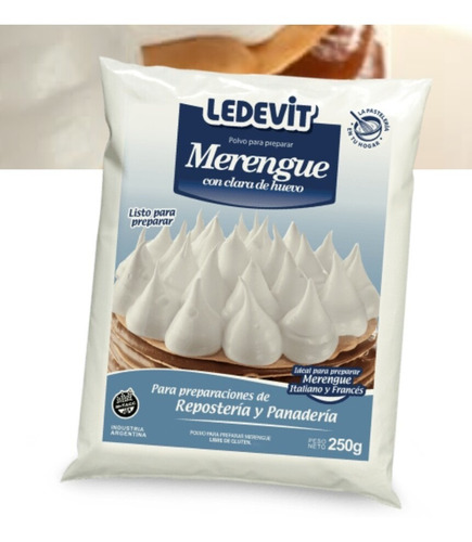 Merengue En Polvo Ledevit 250 Gr. Listo Para Preparar