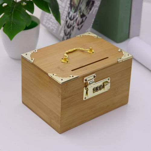 Caja De Almacenamiento Vintage De Madera Tipo Alcancía Con C
